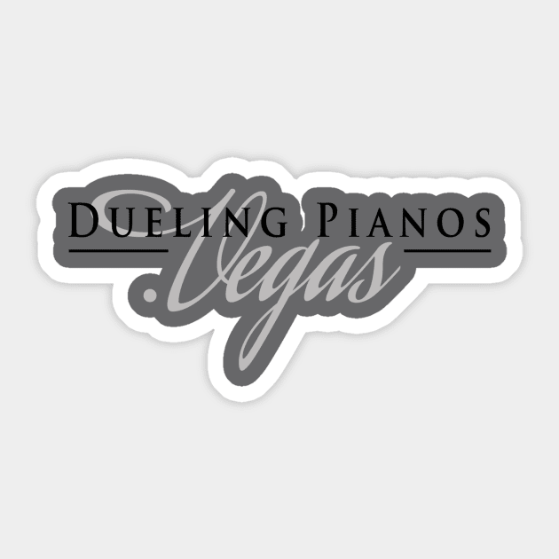 Dueling Pianos.Vegas Black & Silver Stylish Sticker by DuelingPianos.Vegas